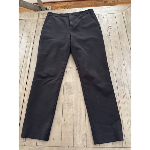 VINCE. StovePipe Bi-Stretch Suiting Cropped Trousers Pants Black Size 4 - Picture 1 of 3